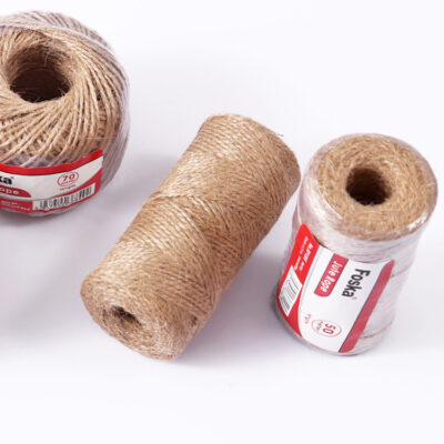 Foska 100% Natural Factory Direct 2 mm Thickness 2 Strands Twisted Jute Rope Natural Fiber Sisal Twine for Gift Packaging Line